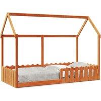 Berkfield Home Kids' House Bed Frame without Mattress Wax Brown 90x190 cm Single