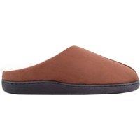 ABSOLUTE FOOTWEAR Men's Mason, Slip On Mule Slipper with Faux Fur Inner & Stitch Design in Light Brown | Size: 6-7