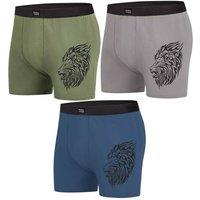 Atlas for Men Men's Lion Stretch Boxer Shorts (Pack of 3) in Blue | Size: 3XL
