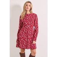 Dorothy Perkins Women's Pink Animal Lace Trim Detail Tie Back Printed Mini Dress | Size: 14