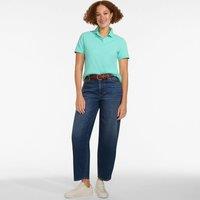 Lands' End Women's Piqu Polo Shirt in Aqua | Size: 10-12