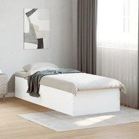 Berkfield Home Bed Frame without Mattress White 75x190 cm Small Single Engineered Wood