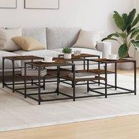 Berkfield Home Coffee Table Smoked Oak 121x121x40 cm Engineered Wood in Brown | Size: 121 x 121 x 40 cm