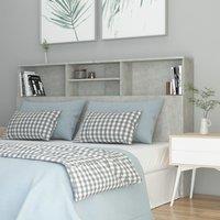Berkfield Home Headboard Cabinet Concrete Grey 160x19x103.5 cm