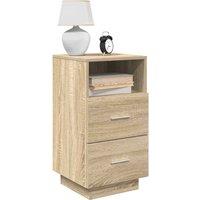 Berkfield Home Bedside Cabinet with 2 Drawers Sonoma Oak 36x36x68 cm in Brown | Size: 36 x 36 x 68 cm