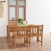 Berkfield Home 5 Piece Garden Dining Set Solid Teak Wood in Brown