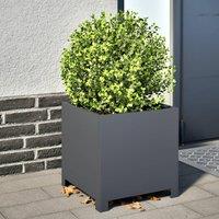 Berkfield Home Garden Planter Anthracite 40x40x40 cm Steel in Black | Size: 40 x 40 x 40 cm