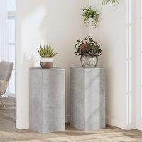 Berkfield Home Plant Stands 2 pcs Concrete Grey 30x30x70 cm Engineered wood | Size: 30 x 30 x 70 cm