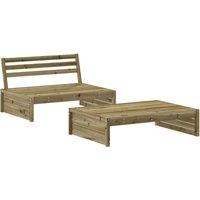 Berkfield Home 2 Piece Garden Lounge Set Impregnated Wood Pine in Brown