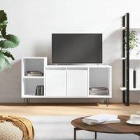 Berkfield Home TV Cabinet White 100x35x55 cm Engineered Wood | Size: 100 x 35 x 55 cm