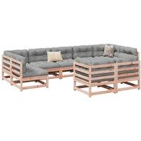 Berkfield Home 9 Piece Garden Sofa Set Solid Wood Douglas Fir in Brown