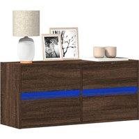 Berkfield Home TV Wall Cabinet with LED Lights Brown Oak 100x31x45 cm | Size: 100 x 31 x 45 cm