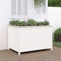 Berkfield Home Garden Raised Bed White 119.5x82.5x78 cm Solid Wood Pine