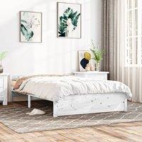 Berkfield Home Bed Frame White Solid Wood 140x200 cm