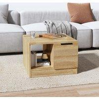 Berkfield Home Coffee Table Sonoma Oak 50x50x36 cm Engineered Wood in Brown | Size: 50 x 50 x 36 cm
