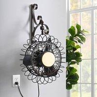 Garwarm 69cm Plug-in LED Wall Mounted Fan With Remote Included in Black