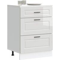 Berkfield Home Kitchen Base Cabinet Porto High Gloss White Engineered Wood
