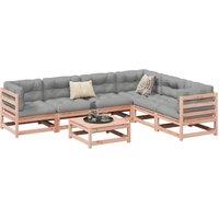 Berkfield Home 7 Piece Garden Sofa Set Solid Wood Douglas Fir in Brown