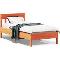 Berkfield Home Bed Frame without Mattress Wax Brown 75x190 cm Small Single Solid Wood Pine
