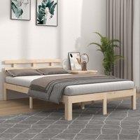 Berkfield Home Bed Frame Solid Wood 120x200 cm in Brown | Size: Small Double