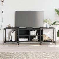 Berkfield Home TV Cabinet Black 153x37x50 cm Engineered Wood | Size: 153 x 37 x 50 cm