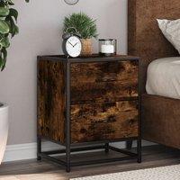 Berkfield Home Bedside Cabinets 2 pcs Smoked Oak 40x31x50 cm Engineered Wood in Brown | Size: 40 x 31 x 50 cm