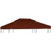 Berkfield Home 2-Tier Gazebo Top Cover 310 g/m 4x3 m Terracotta in Brown