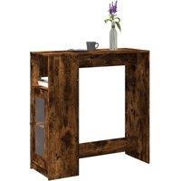 Berkfield Home Bar Table with Racks Smoked Oak 101x40x103.5 cm Engineered Wood in Brown