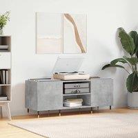 Berkfield Home Record Cabinet Concrete Grey 121x38x48 cm Engineered Wood | Size: 121 x 38 x 48 cm