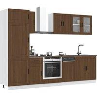 Berkfield Home 8 Piece Kitchen Cabinet Set Kalmar Brown Oak Engineered Wood