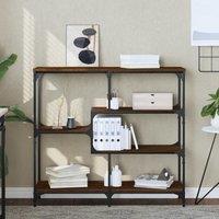 Berkfield Home Console Table Brown Oak 103x32x95 cm Engineered Wood | Size: 103 x 32 x 95 cm