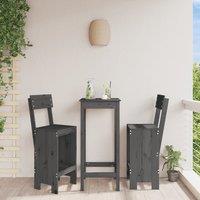 Berkfield Home Bar Stools 2 pcs Grey 40x48.5x115.5 cm Solid Wood Pine