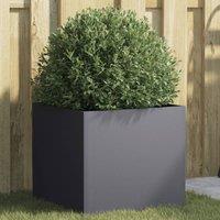 Berkfield Home Planter Anthracite 42x40x39 cm Steel in Black | Size: 42 x 40 x 39 cm