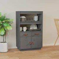 Berkfield Home Highboard Grey 67x40x108.5 cm Solid Wood Pine