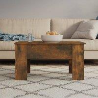 Berkfield Home Coffee Table Smoked Oak 79x49x41 cm Engineered Wood in Brown | Size: 79 x 49 x 41 cm