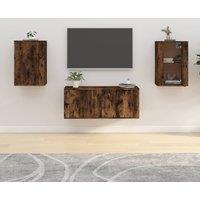 Berkfield Home Wall Mounted TV Cabinets 2 pcs Smoked Oak 40x34.5x60 cm in Brown