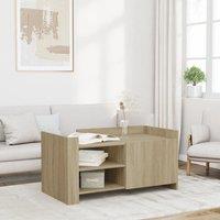 Berkfield Home Coffee Table Sonoma Oak 100x50x50 cm Engineered Wood in Brown | Size: 100 x 50 x 50 cm