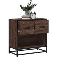 Berkfield Home Bedside Cabinet Brown Oak 60x31x60 cm Engineered Wood & Metal | Size: 60 x 31 x 60 cm