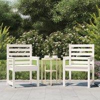 Berkfield Home Garden Chairs 2 pcs White 60x48x91 cm Solid Wood Pine | Size: 60 x 48 x 91 cm