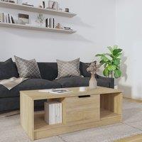 Berkfield Home Coffee Table Sonoma Oak 102x50x36 cm Engineered Wood in Brown | Size: 102 x 50 x 36 cm