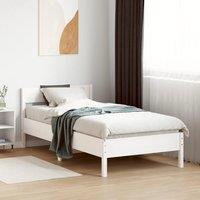Berkfield Home Bed Frame without Mattress White 90x190 cm Single Solid Wood Pine