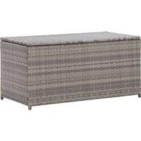 Berkfield Home Garden Storage Box Poly Rattan 100x50x50 cm Grey | Size: 100 x 50 x 50 cm