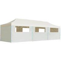 Berkfield Home Folding Pop-up Party Tent with 8 Sidewalls 3x9 m Cream in Beige