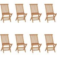 Berkfield Home Folding Garden Chairs 8 pcs Solid Teak Wood in Brown