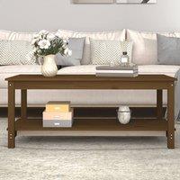 Berkfield Home Coffee Table Honey Brown 110x55x45 cm Solid Wood Pine | Size: 110 x 55 x 45 cm