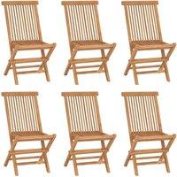 Berkfield Home Folding Garden Chairs 6 pcs Solid Teak Wood in Brown