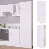 Berkfield Home Refrigerator Cabinet White 60x57x207 cm Engineered Wood | Size: 60 x 57 x 207 cm