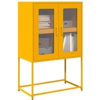 Berkfield Home Highboard Mustard Yellow 68x39x107 cm Steel | Size: 68 x 39 x 107 cm