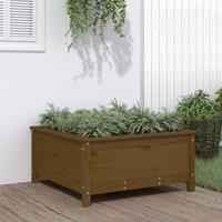 Berkfield Home Garden Planter Honey Brown 82.5x82.5x39 cm Solid Wood Pine