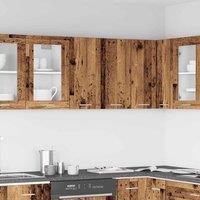 Berkfield Home Kitchen Wall CabinetOld Wood60x31x60 cm Engineered Wood in Brown | Size: 60 x 31 x 60 cm